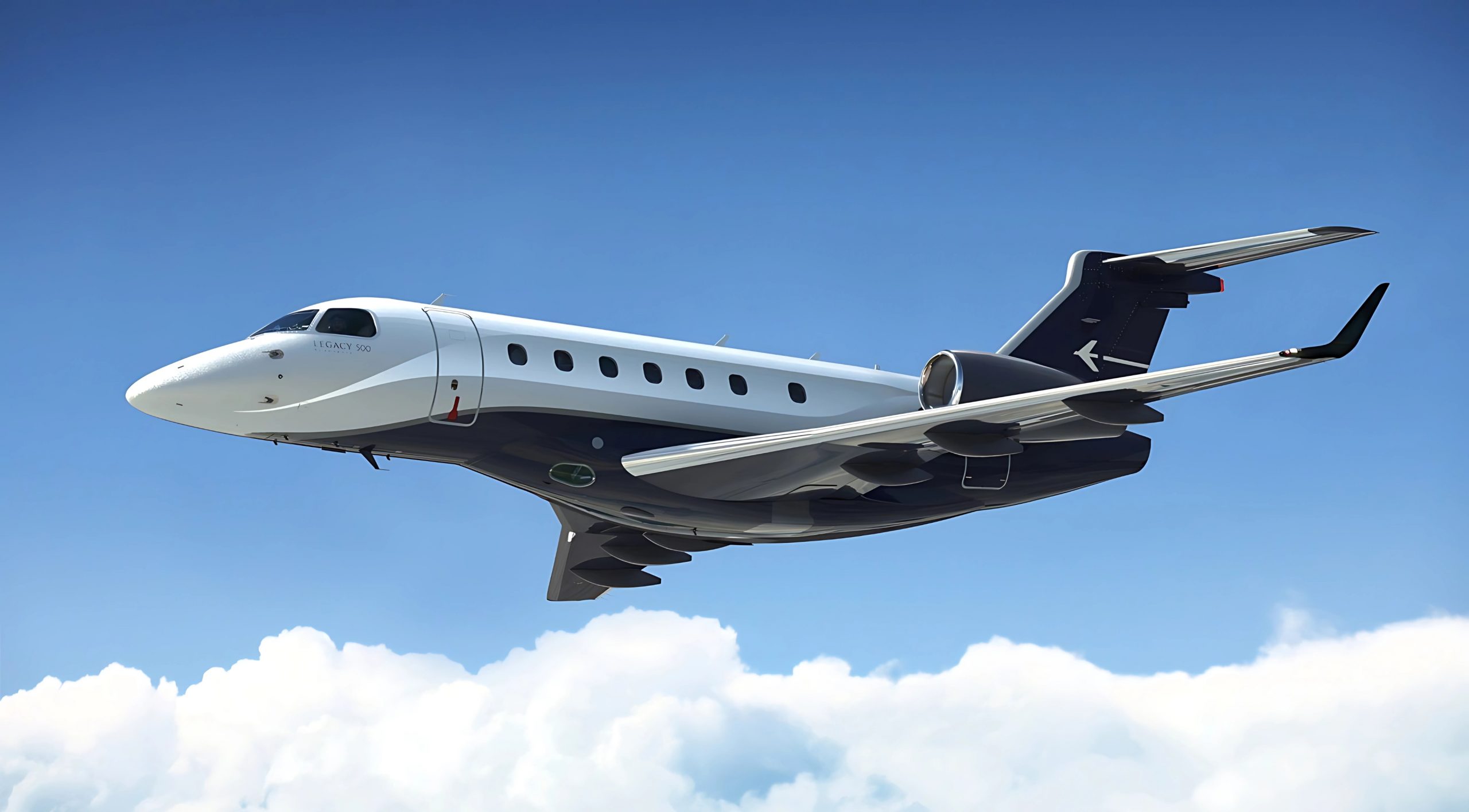 Jet Legacy 500 en vuelo entre ciudades clave de México y Estados Unidos